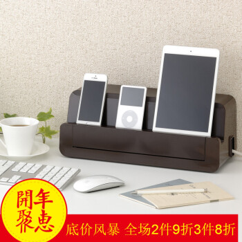 
                                        日本原装进口插座电线整理盒  集线盒 防漏电 3色可选 收纳用品 白色                