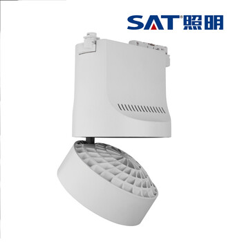 SAT照明圆规系列LED轨道射灯 导轨灯全套大功率服装店铺珠宝展厅橱窗灯 40W暖黄光 白色 嵌入式射灯