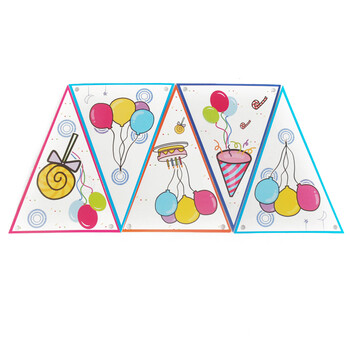 孩派/宝宝生日派对装饰布置/儿童派对用品/宝贝我爱你彩旗/11面