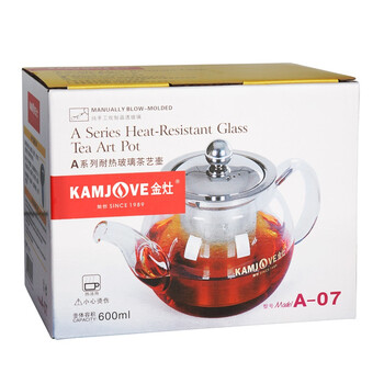 金灶( KAMJOVE)A-07茶壶玻璃过滤泡茶壶不锈钢内胆飘逸杯煮茶壶600ml