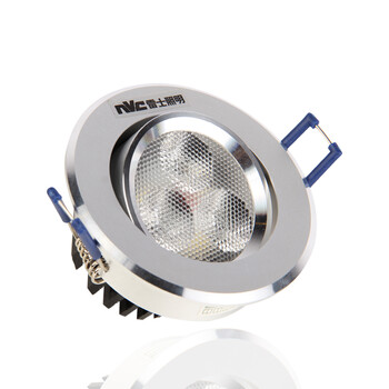 雷士照明NVC LED筒灯 射灯 一体化防雾 天花灯具 过道客厅吊顶灯NLED163D 砂银边 3瓦开孔75-85 暖白