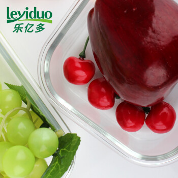
                                        乐亿多（Leyiduo） 耐热400℃ 玻璃饭盒 微波炉保鲜盒 便携带餐便当盒 密封防漏 正550ml+圆660ml                