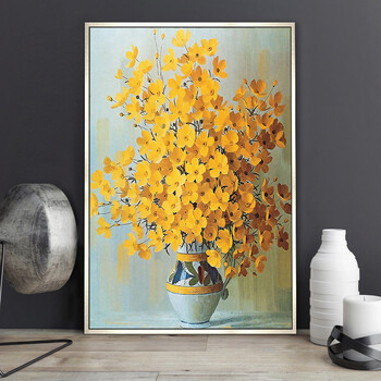 现代简约客厅装饰画沙发背景墙壁画卧室床头挂画花卉有框画 淡雅 50宽