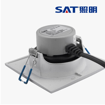 SAT照明led家居天花射灯筒灯4w全套天花灯开孔7cm-8cm方形银色 方形 4W 银色 3W