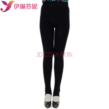 伊琳芬妮 女装打底裤加肥加大加厚版竹炭棉无缝保暖一体裤 XGW8036 黑色 均码