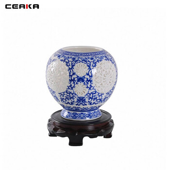 CEAKA 装饰台灯 镂空陶瓷灯 卧室台灯床头灯 书房灯 中式时尚 青花苹果 LTD15
