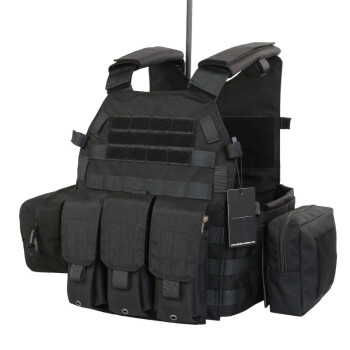 军迷用品6094战术背心户外战术装备防刺防弹衣作战马甲 迷彩/mcp套装