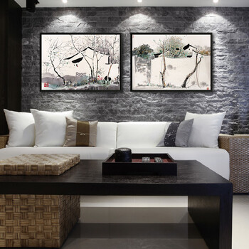 吴冠中作品系列 纯手绘油画 现代中式有框装饰画 客厅书房办公室挂画 印象斑斓 J款 50X60cm
