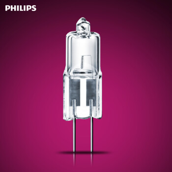 
                                                                                飞利浦（PHILIPS） 卤素灯珠卤钨灯珠插泡插脚12V标准型G4G6.35水晶灯光源 【须配变压器】G4【细脚】20w 单只装                