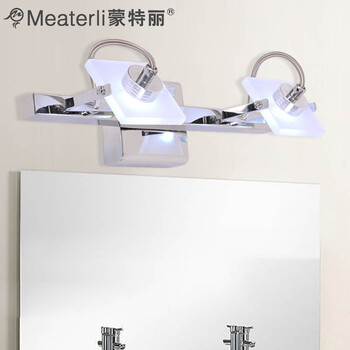 蒙特丽现代简约卫生间浴室墙壁不锈钢装饰LED镜前灯饰照明3601-2 可多角度旋转3W