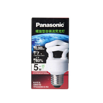 Panasonic/松下 螺旋型自镇流荧光灯节能灯(5W E27灯头 日光色/白炽灯色) 5W/E27白炽灯色-黄光