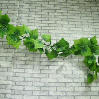 仿真花绿色藤条挂藤枫叶藤绢布花家居装饰花假花卉壁挂套装饰品 枫叶藤 12条装 绿色 12条装(每条长2米)