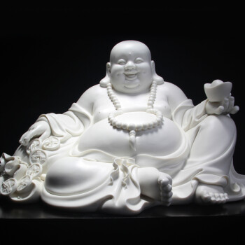 
                                        力峰 德化陶瓷高白弥勒佛 布袋佛哈哈佛工艺品礼品结婚开业公司办公室会所客厅家居装饰品摆件                