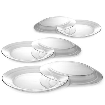 多莱斯 DURALEX3009A法国原装进口钢化玻璃透明色餐盘28cm（6个装）