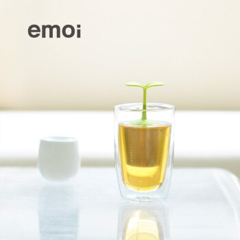 emoi 创意树苗漂浮茶漏 陶瓷不锈钢茶隔茶叶过滤器 日式良品简约基本生活无印北欧风格 绿色+白色
