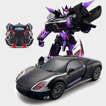 充电汽车儿童玩具男孩礼物 【遥控一键变形 语音命令控制】笑藏刀6603