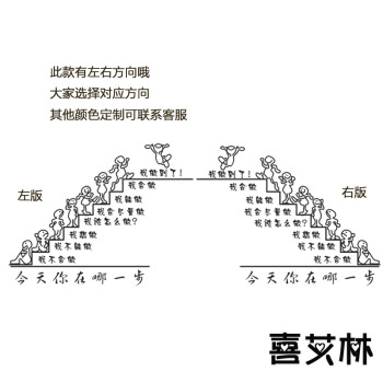 
                                        喜艾林 书房客厅沙发电视背景墙贴企业文化学校学生寝室墙贴纸励志标语贴 F 今天你在哪一步 黑色左版 小号                