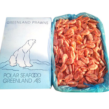 浓鲜时光 北极熊北极虾头籽2.5kg甜虾丹麦进口新鲜日期带籽熟冻虾225-300只即食冰虾,降价幅度25.1%