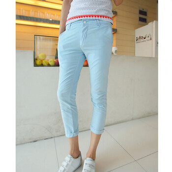 2014新款春夏 青少年浅蓝色男士休闲裤男装修