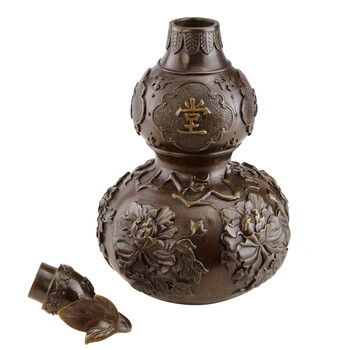 铜欣祥 铜葫芦摆件家居饰品葫芦摆件工艺品礼品铜饰品 40厘米玉堂葫芦黄色