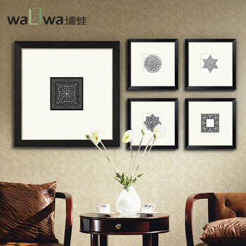
                                        墙蛙wallwa装饰画 禅意 组合相片墙照片墙相框墙客厅有框壁画 A款-禅意 148*74                