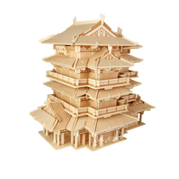 中国古建筑模型 木质3d立体拼图手工拼装模型高难度木制玩具sn1321