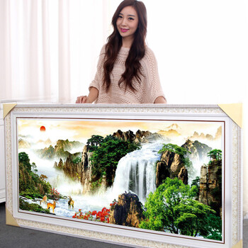 
                                                                                2022新款旭日东升手工绣品5D钻石画满钻客厅水钻画点钻粘钻贴钻十字绣贴画风景粘贴画砖石秀卧室餐厅山 高端方钻(满钻) 画布尺寸200*93厘米(多送九宫钻石盒)                