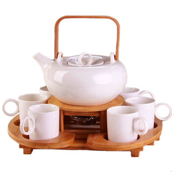 
                                        Bolesile博洛斯洛欧式陶瓷整套茶具套装咖啡杯茶壶茶杯套装功夫茶杯 带木架可加热                