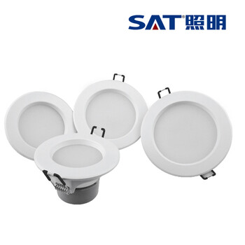 SAT照明尚非筒灯LED天花灯护眼射灯3/4/5/6/7/8/10W 一体化天花灯 暖黄光 银色 10W