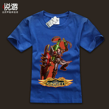 悦游英雄联盟2014男装LOL短袖T恤辛吉德炼金