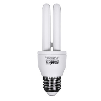 格润莱特 2U8W节能灯泡 E27螺口灯头 暖光色黄光 三基色光源