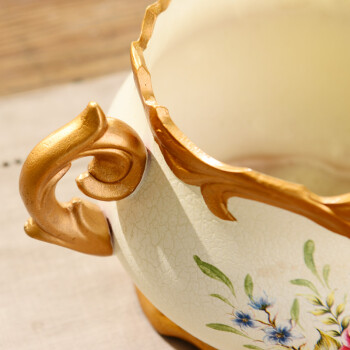 
                                        奇居良品（CREATE FOR LIFE）  欧式摆件 仿真花假花装饰花卉绢花花艺套装 瓦特尔A款花瓶+6束香槟色玫瑰                