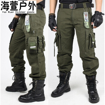 户外特种兵军裤男多口袋战术工装裤男宽松防刮野外休闲作训长裤潮 军