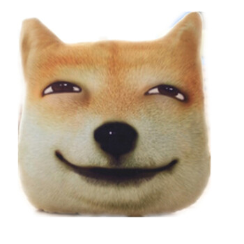 可爱布丁 3d滑稽狗神烦狗头表情包柴犬doge二哈搞怪抱枕靠垫 表情卡通