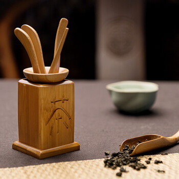 
                                        艺福堂茶道六君子 功夫茶具茶盘竹木零配件茶艺六件套摆件                