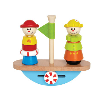 德国hape儿童玩具翘翘船2-3岁创意平衡游戏E