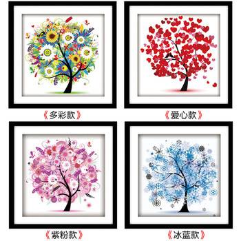 钻石画十字绣最新款客厅圆钻5D钻石绣贴画 发财树春夏秋冬 春夏秋冬
