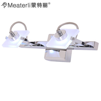 蒙特丽现代简约卫生间浴室墙壁不锈钢装饰LED镜前灯饰照明3601-2 可多角度旋转3W