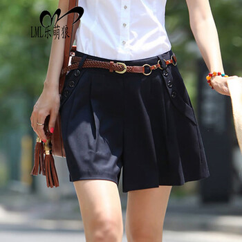 季新款韩版时尚女装 休闲宽松大码<em>A字热短裤</em>裙