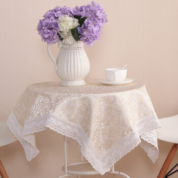 
                                        铭聚布艺田园清新布艺棉边台布茶几布餐桌布 玫瑰之约 125cm*175cm                