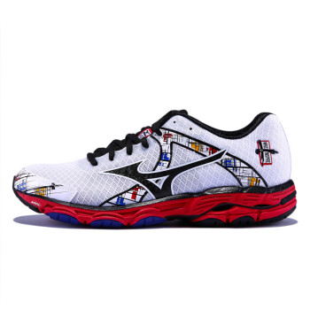 MIZUNO美津浓 J1GC144402 男女款 慢跑鞋 WAVE INSPIRE 10 黑色/白色/红色 40.5