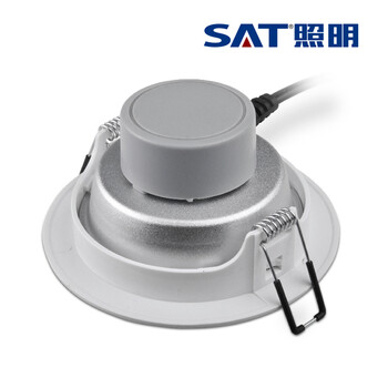 SAT照明尚非筒灯LED天花灯护眼射灯3/4/5/6/7/8/10W 一体化天花灯 暖黄光 银色 10W