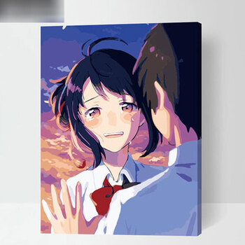 diy数字油画客厅卡通动漫人物情侣手绘填色装饰画居家