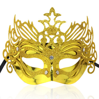
                                        仕彩 万圣节舞会面具 皇冠金粉面具 化妆舞会 假面舞会面具 金粉金色                