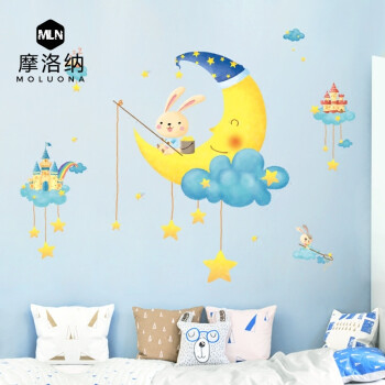 卡通可爱儿童房可移除墙贴画 幼儿园卧室床头客厅背景