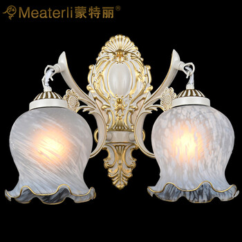 蒙特丽 玄关走廊过道壁灯9055B-2B 欧式田园仿云石花朵状灯具(B)