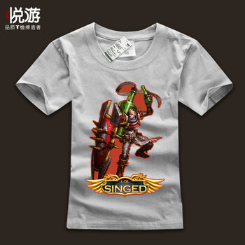 悦游英雄联盟2014男装LOL短袖T恤辛吉德炼金