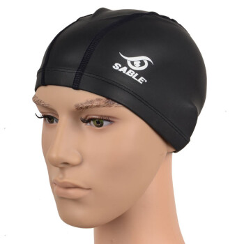 正品黑貂游泳帽 硅胶涂层布帽 防水 弹性好 舒适