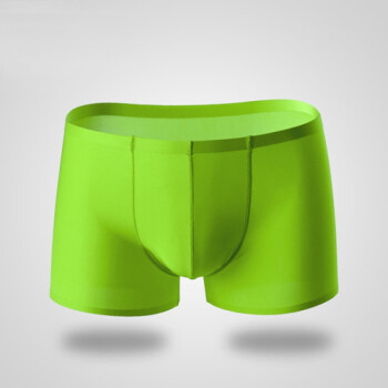 男士内裤夏季透气男平角裤性感薄一片式中腰四角裤 草绿色 xl
