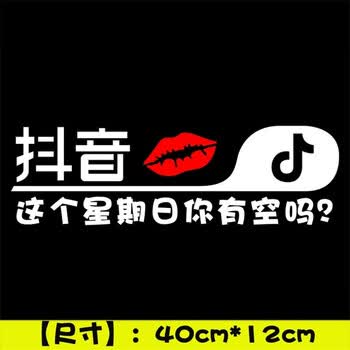铧莱速 抖音车贴纸diy 内涵段子tv后窗尾标个性后档抖